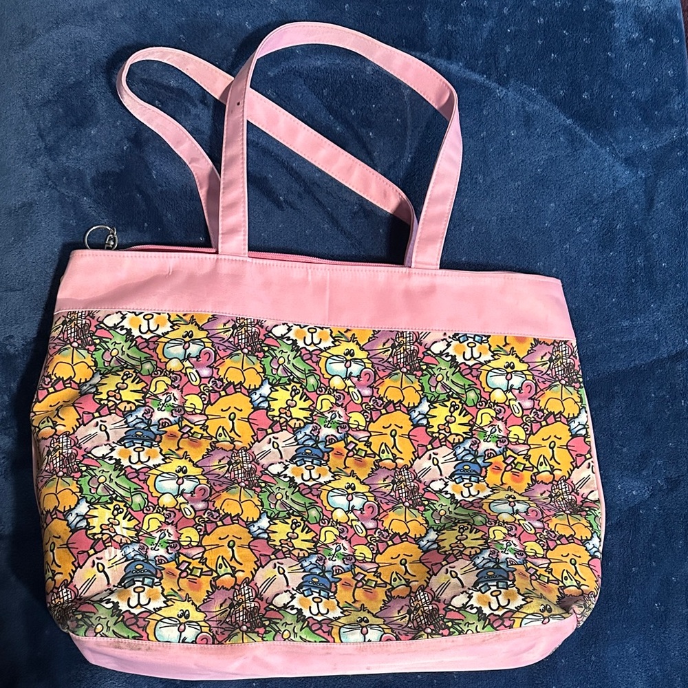 Colorful Funky Cat Tote Bag - Picture 2 of 5